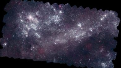 Morötesi ışıkta Büyük Macellan Bulutu.